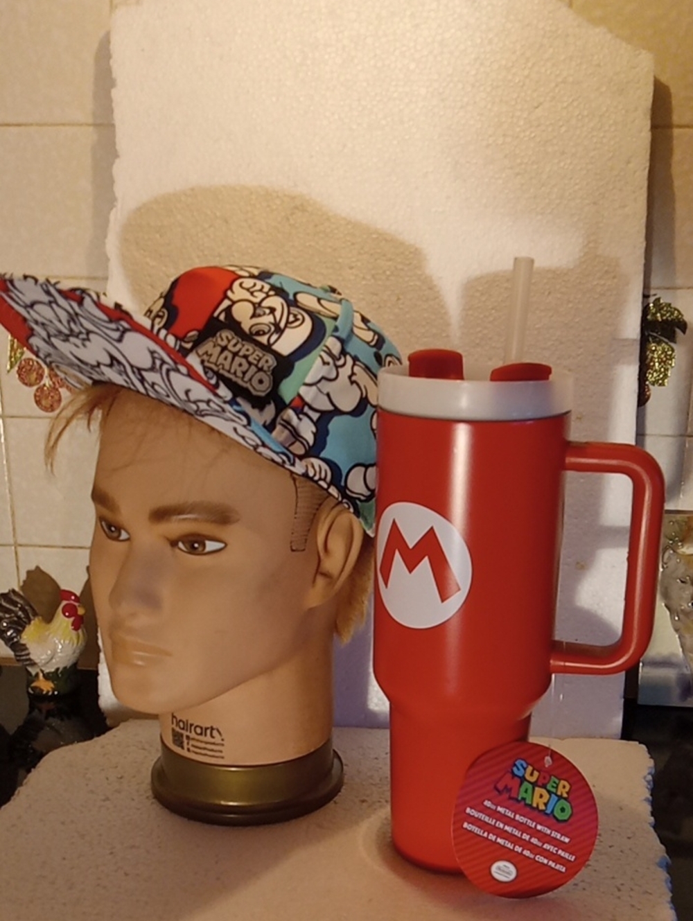 Super Mario Nintendo Tumblr New With Tags 40 Oz Also Super Mario Cap Never Worn